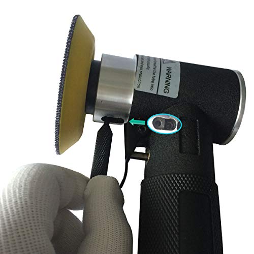 2" & 3" Dual Action Mini Air Sander, Random Orbital Pneumatic Polisher Kit with Pads & Accessories, High Speed Air Angle Sander for Auto Body, Wood, Metal, and Furniture Polishing - size: 2" and 3" pad