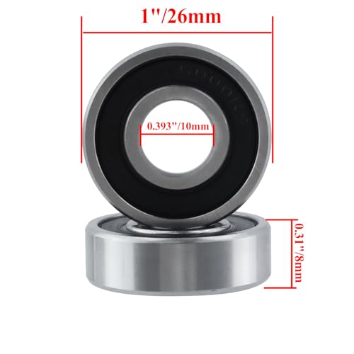 6000RS Deep Groove Ball Bearing Rubber Sealed Bearings 10 x 26 x 8mm - 5pcs - size: 10 x 26 x 8mm
