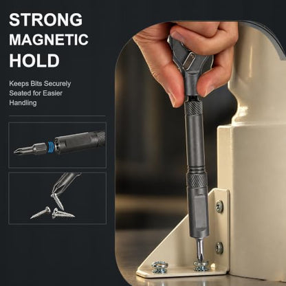 42 in 1 Magnetic Ratchet Screwdriver Set with Detachable T-Handle - color: Grey, size: 42 in 1