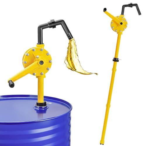 15-55 Gallon Drum Pump, 10 GPM Flow, Corrosion-Resistant Chemical Liquid Pump, Hand-Operated Rotary Barrel Pump Designed for Rapid Transfer of Water, Def,Diesel,kerosene,mild chemicals