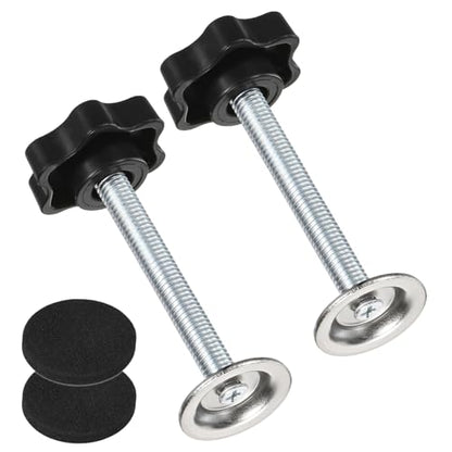 M METERXITY 2-Pack Star Handle Hand Screws, M8x60mm Carbon Steel Thread Star Clamping Knobs with Screws, Pressure Plate and Rubber Pad for Woodworking/Mechanical Equipment [Black] - size: M8 x 60mm