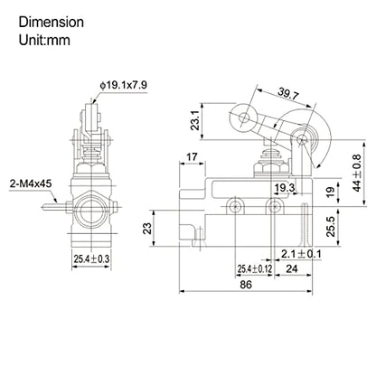 BAOMAIN Limit Switch BM-6104, Roller Lever Actuator, 15A 250VAC/380VAC Heavy Duty Sealed Micro Switch for Air Curtain and Industrial Doors, IP65 Waterproof, Replacement for TZ-6104