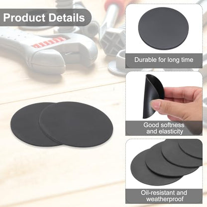 PATIKIL Rubber Solid Discs Washers, 10 Pcs 60mm OD x 1mm Thick Rubber Round Gasket Pad Bushings Spacer Washer for DIY Gasket Craft, Black - size: 60mm x 1mm