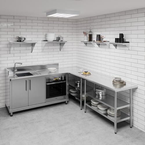 AmGood 16" Long X 8" Deep Stainless Steel Wall Shelf | NSF Certified | Appliance & Equipment Metal Shelving | Kitchen, Restaurant, Garage, Laundry, Utility Room - size: 16 in. x 8 in.