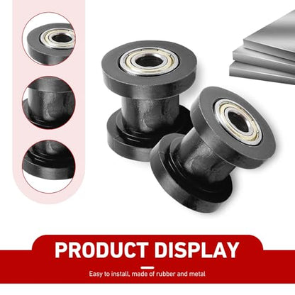 2 PCS Car Modified Chain Guide Sprocket, 0.3" and 0.4" Chain Tensioner Guides, Chain Roller Pulley Tensioner Wheel Guide with Rolling Wheels, Fit for Dirt Bikes Motorcycle Bicycles (Black)