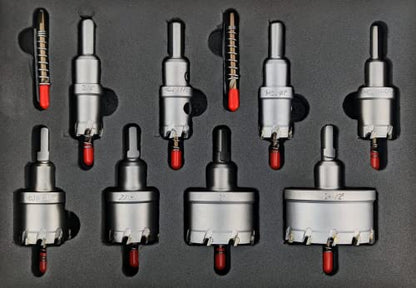 McJ Tools Plumber TCTL Hole Cutter Set of 8pcs. includes : 3/4", 7/8", 1", 1-1/8", 2", 2-1/2". specially designed for Plumbers. Ideal Set of Hole Cutters covering major daily work of Plumbers. - size: Plumber Set of 8, style: Imperial System