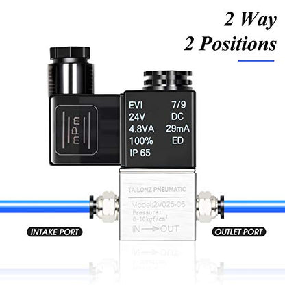 TAILONZ 1/8"NPT 24V 2V025-08 Solenoid Valve Junction Box - size: 1/8" NPT
