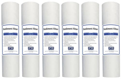 Replacement for Watts Polypropylene Sediment Filter, 6-Pack, VIH34APC