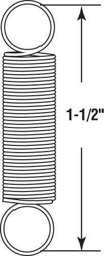 Prime-Line SP 9601 Extension Spring, Spring Steel Construction, Nickel-Plated Finish, 0.020 GA x 5/16 In. x 1-1/2 In., Closed Double Loop, (2 Pack) - size: 5/16 in. x 1-1/2 in.