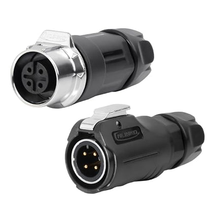 CNLINKO LP-12 4 Pin Connector IP68 Waterproof Circular Electrical Plug for Outdoor Equipment Solar Industrial Machinery DC 12V M12 2-8 Pin Male Plug and Female Plug (4-Pin) - size: 4-Pin, style: Metal-reinforced Kit