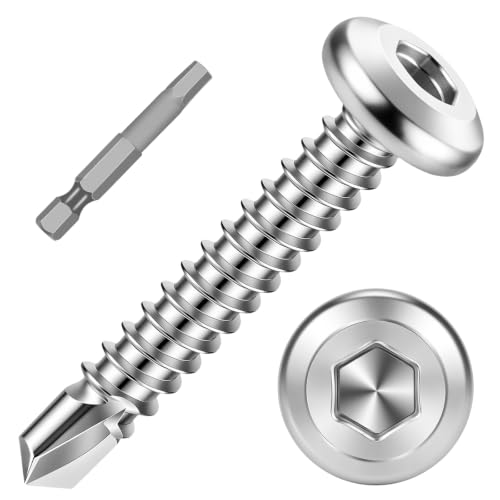 Mellewell #12 x 1-1/4" Flat Head Socket Cap Screws, Silver, 100 PCS - color: Silver, size: #12 x 1-1/4"