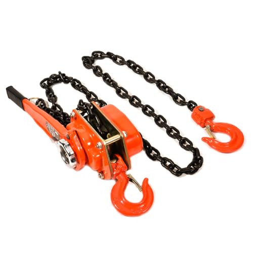 3Ton Manual Lever Chain Hoist, 3 ton 6600LBS chain hoist 10 FT come along winch 2 Heavy Duty Hooks Industrial Grade Steel chain, G80 chain come along for Building Warehouse Automotive Machinery