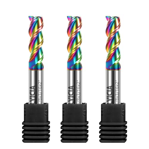 3pcs 3/16" Tungsten Carbide End Mills for Aluminum & Copper Alloys - size: 3/16 in