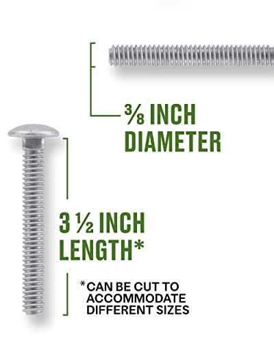 Hillman Carriage Bolt Galvanized Rust-Resistant Self-Locking Round Head 3/8"-16 x 3-1/2" Silver – 50 Pack - size: 50-Pack, style: 3/8 x 3-1/2"