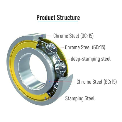 6204ZZ 4 PCS Deep Groove Ball Bearing 20×47×14mm Double Metal Shielded Ball Bearing Chrome Steel P0 Z2 Bearing for Industrial Machine,Power Tools and Mechanical Equipment - size: 6204ZZ Size 20×47×14mm
