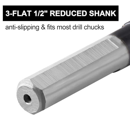 9/16 Drill Bit for Metal and Hardened Steel, M35 Cobalt 1/2 Inch Reduced Shank Industrial Grade Heavy Duty Drill Bit, with Index Storage Case - size: 9/16 in