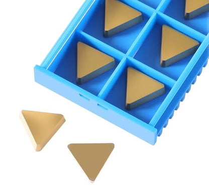 Accusize Industrial Tools TPG32(TPGN1603) Tin Coated Carbide Inserts, T Shaped, 10 Pcs/Box, 2127-1029x10 - size: TPG32(TPGN1603 with Sharp Edge)