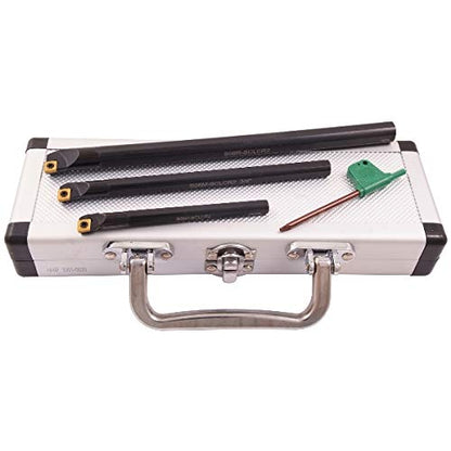 HHIP 1001-0020 3 Piece (5/16-3/8 & 1/2 Inch) SCLCR Indexable Boring Bar Set - size: 5/16, 3/8 & 1/2 (T-8), style: A, B, C Style 3 Piece Set