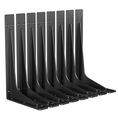 NEODROP 16 Inch Heavy Duty Shelf Brackets, Premium Metal Wall Bracket for Mantel, Countertop Support, Garage Storage Shelves | High Strength Corner Brace | 8-Pack Floating Shelf Hardware - size: 16 Inch, style: 8 Pack
