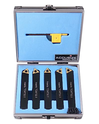 Accusize Industrial Tools 5/8'' 5 Pc Indexable Turning Tool Set, 2380-5102 - size: 5/8"