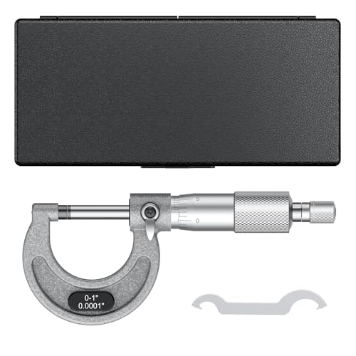 HDLNKAK Outside Micrometer 0-1"/0.0001", with Zero Wrench and Case (Gray) - color: Grey