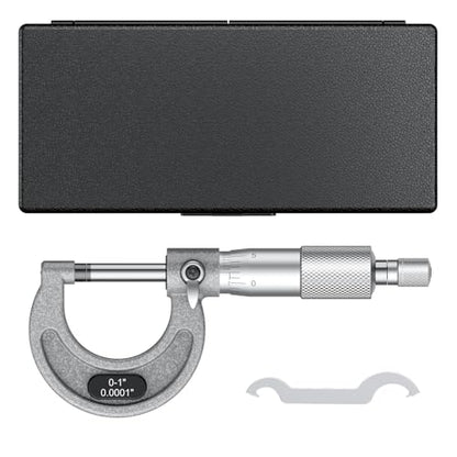 HDLNKAK Outside Micrometer 0-1"/0.0001", with Zero Wrench and Case (Gray) - color: Grey