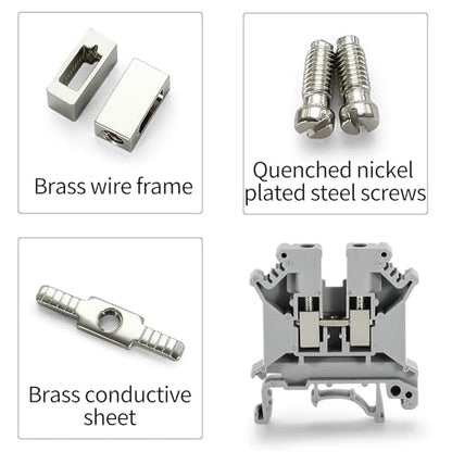 100pcs UK-5N Din Rail Terminal Blocks Wire Ground Application for 800V 24-10AWG 4mm Electrical Distribution Box Connector Screw Solar Power System Project PLC Industrial Control Automation DIY CNC RV - color: 100psc NewGray