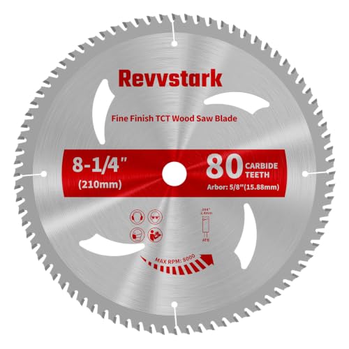 Revvsatrk Circular Saw Blade 8-1/4" 80T for Cutting Wood, 5/8" Arbor - size: 8-1/4 In 40T