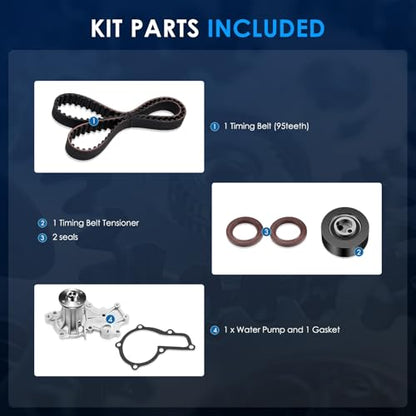 ECCPP Engine Timing Belt Kit with Water Pump Compatible for Chevrolet