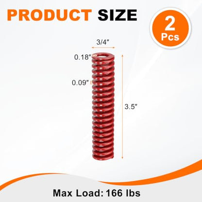 HARFINGTON 2pcs Die Spring 3/4" OD x 3.5" Free Length SMH4014, Red - size: 3/4" OD x 3.5" Free Length