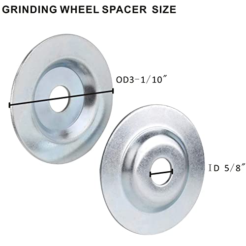 Bench Grinder Arbor Washer/Flange, OD 3-1/10" x ID 5/8" 2 Set - size: OD3-1/10'' x ID 5/8''