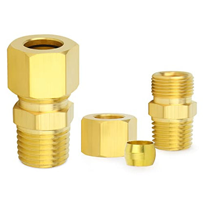 ChillWaves Brass Compression Tube Fitting, 3/4" OD x 3/4" NPT Male Compression Union Connector(2-PACK) - size: 3/4" OD x 3/4" MNPT