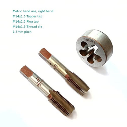 AtticZone M14 x 1.5 Metric Hand Thread Tap and Die Set, Right Hand - size: M14x1.5