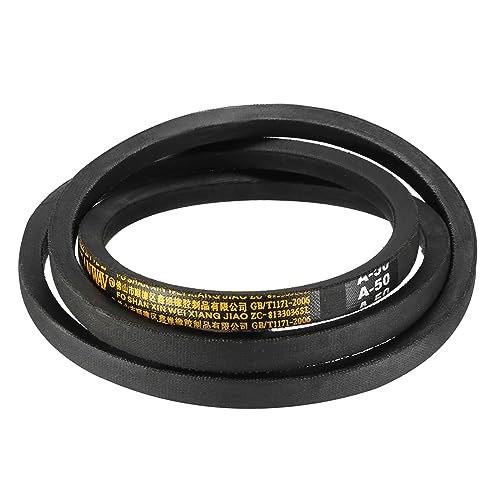 A-50 Drive V-Belt - [50-inch Inside Circumference] A-Section Rubber Drive Belt Wrapped for Transmission Use - size: A-50