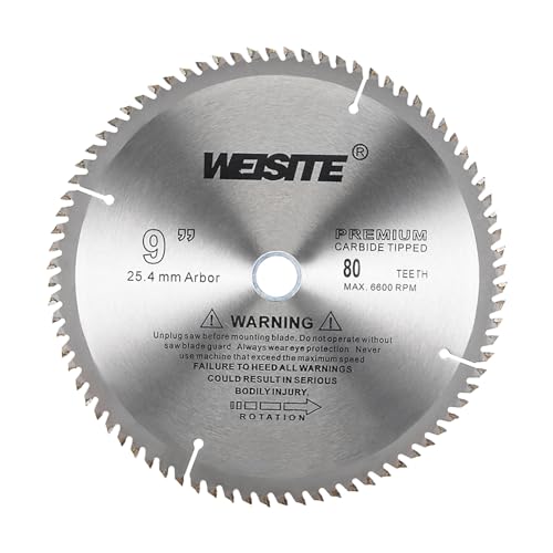 Circular Saw Blade, 9" Outer Dia 80 Teeth 3/4" Arbor, Wood Tungsten Carbide Tipped () Slitting Saw - (Applications: for Wood Cutting) - size: 230mm x 80T