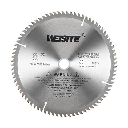 Circular Saw Blade, 9" Outer Dia 80 Teeth 3/4" Arbor, Wood Tungsten Carbide Tipped () Slitting Saw - (Applications: for Wood Cutting) - size: 230mm x 80T