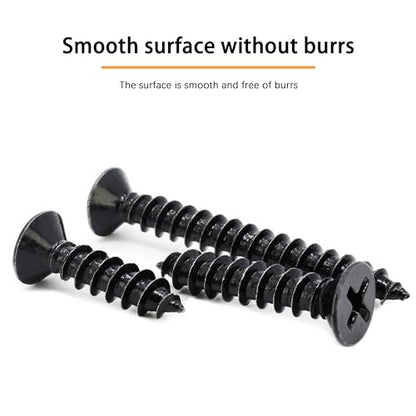 #10 X 1-1/2" Black Screw,Flat Head Phillips Wood Screw, Electroplating Black Carbon Steel, #10 X 1-1/2-Inch, 50Pcs - color: Black Zinc Plated Screws, size: #10 x 1-1/2"
