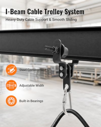 I-Beam Cable Trolley Festoon, Adjustable Wire Rope Carrier for Crane Track