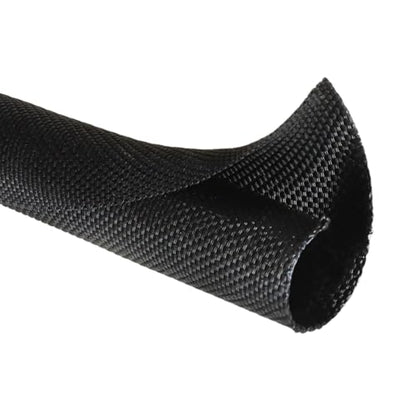 Split Wire Loom, 20ft Automotive Cable Protector Sleeve, Flexible Braided Cable Sleeves High Temperature Cable Management (Black, 3/4") - color: Black, size: 3/4"