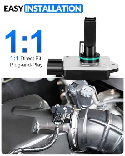 Mass Airflow Sensor 3L3Z12B579AB MAF Sensor Fits for for:-Ford Excursion F250 F350 Super Duty V8 6.0L, 3L3U12B579AA, 3L3Z12B579AB, AFLS130, 3L3Z12B579ARM, AF10129, AF1012911B1 - size: 3L3Z12B579AB