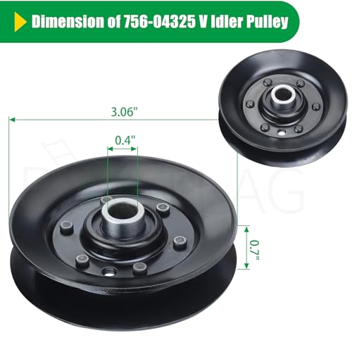 756-04325 V Idler Pulley 3.06 OD for Craftsman T1000 T1200 Decks - color: T15 1x756-04325