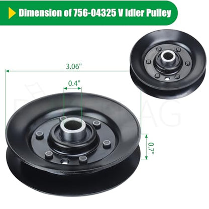 756-04325 V Idler Pulley 3.06 OD for Craftsman T1000 T1200 Decks - color: T15 1x756-04325