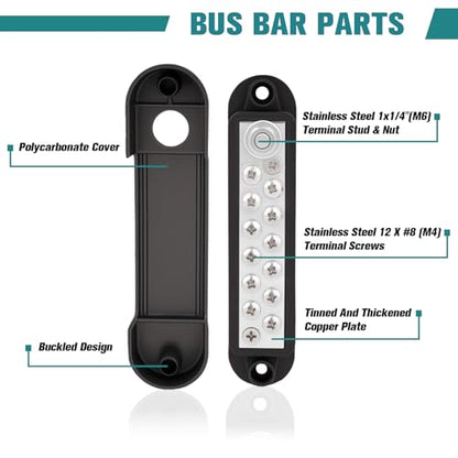 12V Marine Bus Bar Power Distribution Block