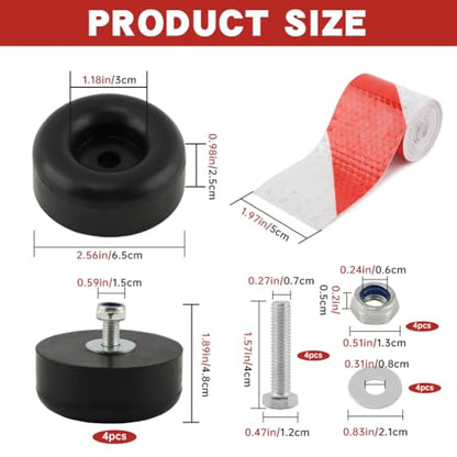 4Pack 2.5In Round Rubber Bump Stops, Trailer Ramp Door Shock Absorbing Pad