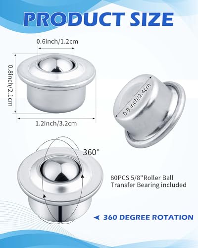 5/8" Roller Ball Transfer Bearing, 120PCS CY-15H Carbon Steel