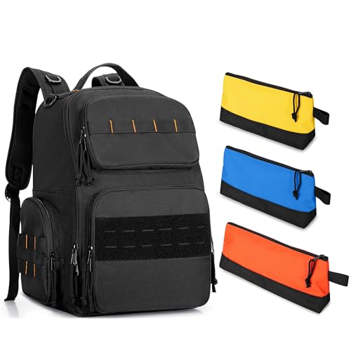 Rexmica Tool Organizer Bag Backpack with 3 Tool Zipper Pouch for Men