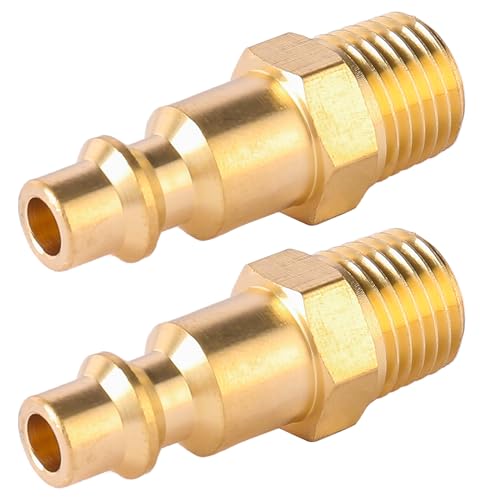 BILAL Brass 1/4-Inch NPT Male Industrial Air Hose Quick Connect Adapter - color: 1/4 npt Male Plug