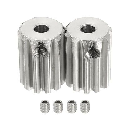 uxcell 2Pcs 1 Mod 11T Spur Gear 4mm Bore, 304 Stainless Steel Pinion Gear - size: 1 Mod 11T, 4mm