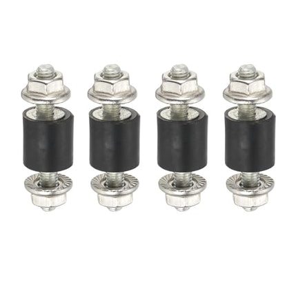 PATIKIL M3 8x8mm Rubber Isolator Mounts, 4 Pcs Rubber Studs Shock Absorber Anti-Vibration Isolation Damping Mounts with Lock Nuts for Motor, Air Compressor, Engines (20mm Height) - size: M3-8x8x20mm