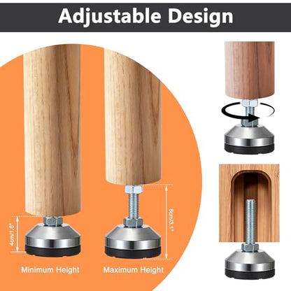 4 PCS Machine Leveling Feet, 3200 lb Total Static Load M12-Thread 2.4'' Dia - size: D60xM12x50